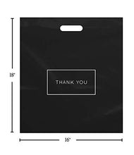 Load image into Gallery viewer, Large Plastic Shopping Bags with Thank You Logo 16" x 18" Boutique Bags with Handles 100 Pack for Merchandise, Gifts, Trade Shows and More