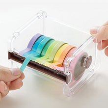 Load image into Gallery viewer, 2pcs HomDSim Washi Tape Dispenser Cutter,Roll Tape Holder Organizer,Masking Tape Desktop Tape DIY Sticker Roll Tape Cutter Holder Storage,Washi Tape Box Brown
